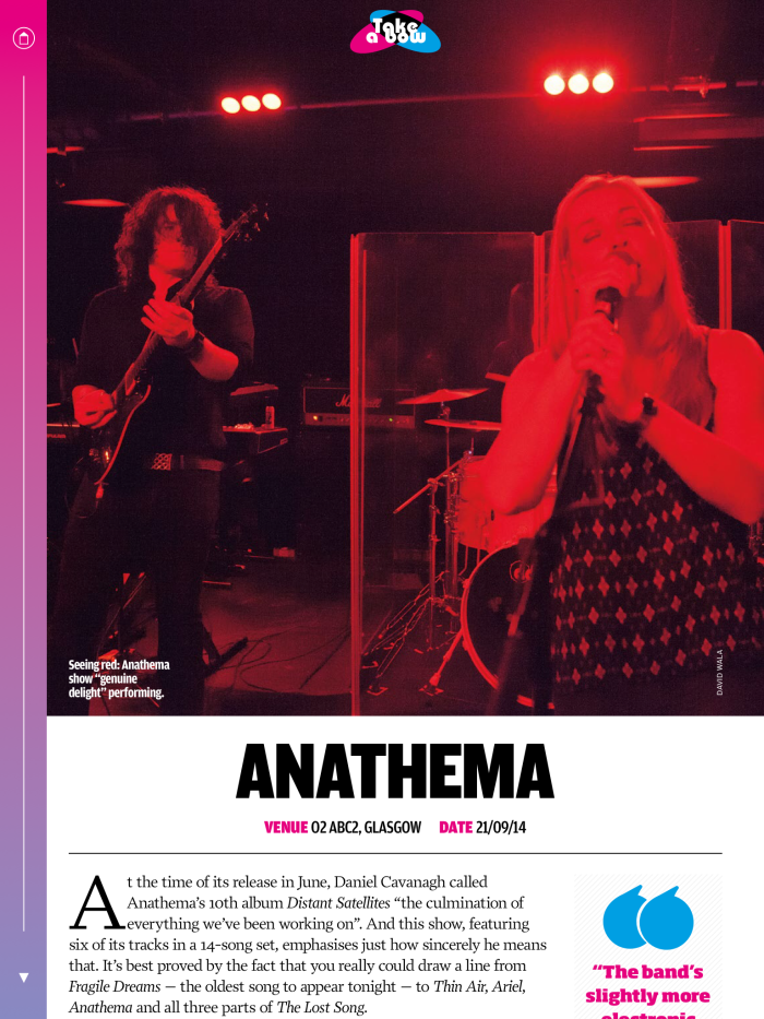 Anathema Classic Rock Prog November 2014